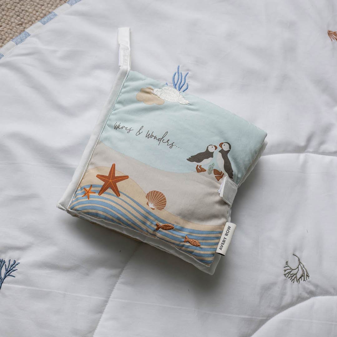 Avery Row Fabric Baby Book - Coastline