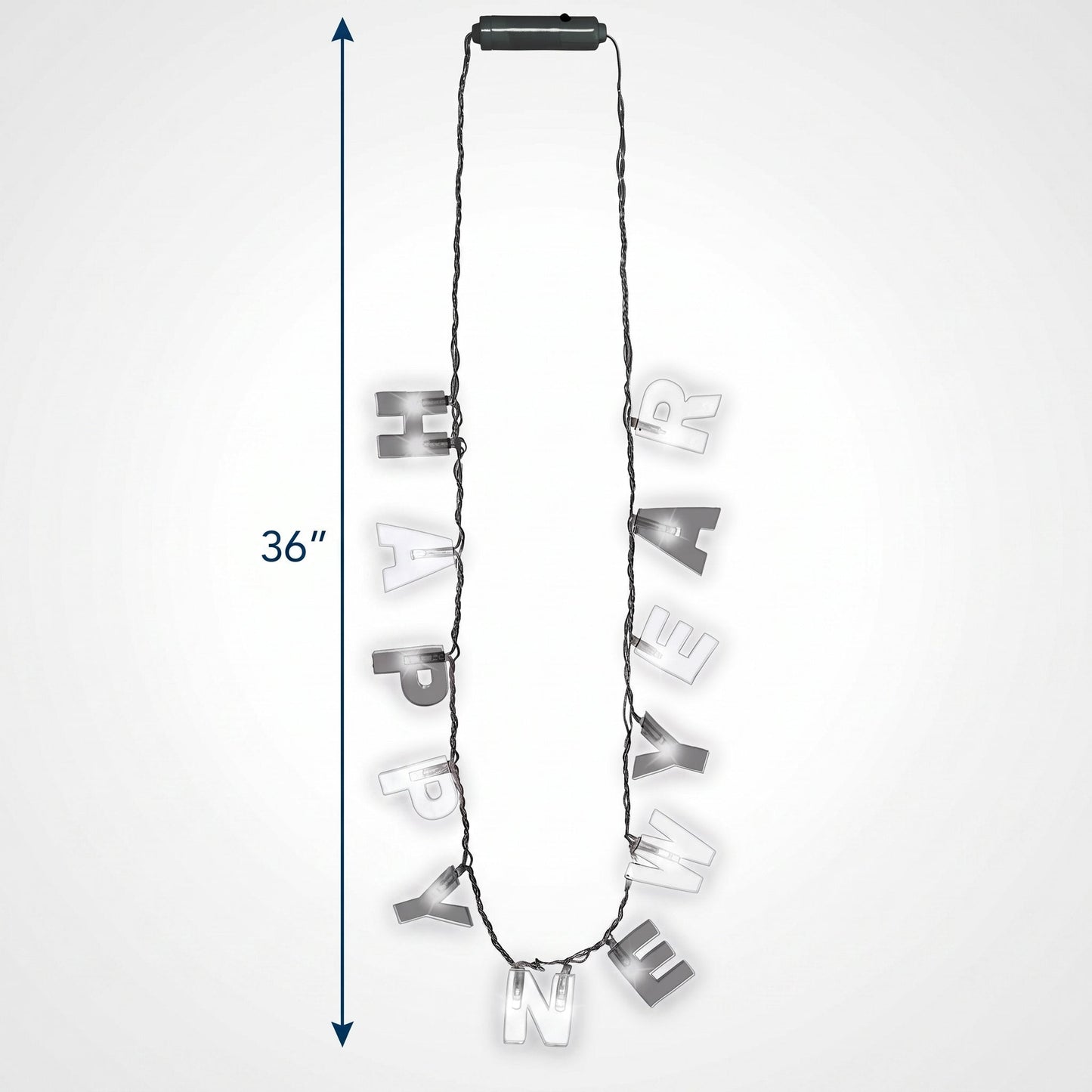 "Happy New Year" Light-Up Necklace - 36" Festive Wearable Accessory