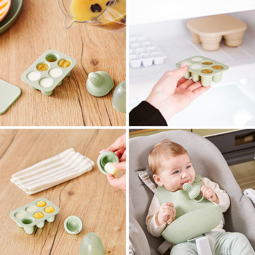 Babymoov Silicone Containers & Feeder Set - Green