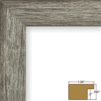 Bauhaus 125 1.25", Barnwood Gray Picture Frame - 2 Piece Set