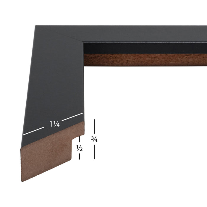 Bauhaus 125 1.25", Mystic Satin Black Picture Frame Set: 2 or 4 Piece Set
