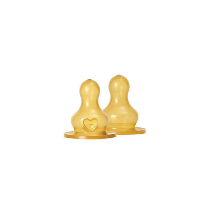 BIBS Medium Flow Bottle Nipple 2 Pack Latex - Clear