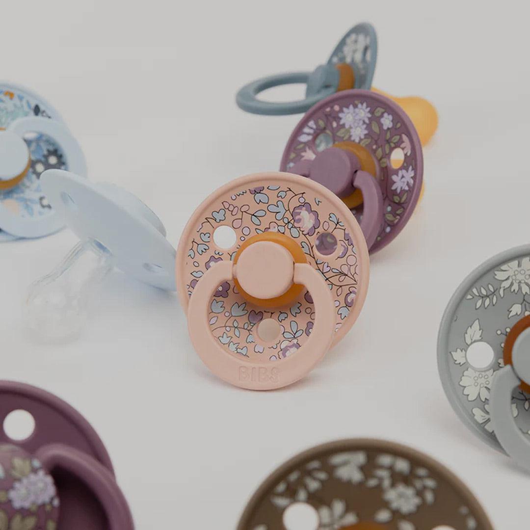 BIBS X LIBERTY Colour Latex Pacifier - 2 Pack - Dusty Blue Mix - Eloise