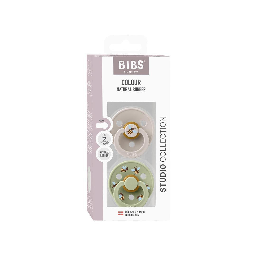BIBS World BIBS Pacifier Studio Colour 2 PACK Bumblebee Latex  - Mushroom Mix