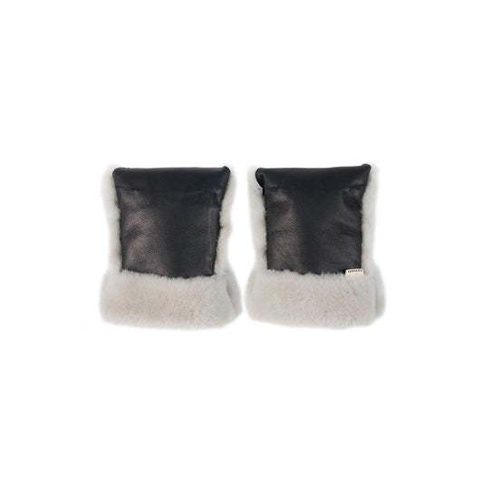 BINIBAMBA Sheepskin Buggy Mittens - Noir + Moon