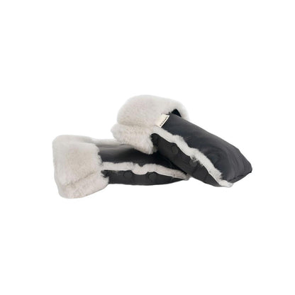 BINIBAMBA Sheepskin Buggy Mittens - Noir + Moon