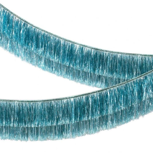 Blue Tinsel Fringe Garland