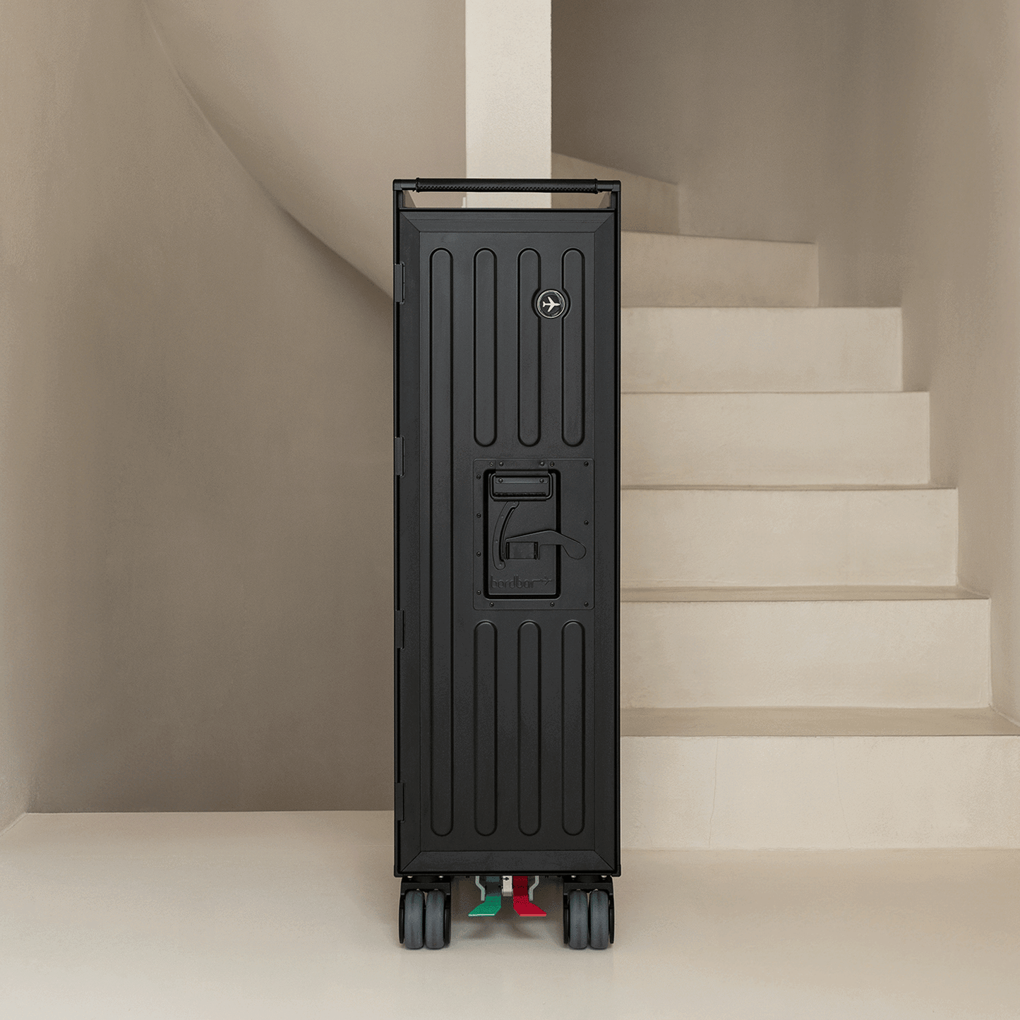 bordbar | voyager trolley | neon black + red drawers