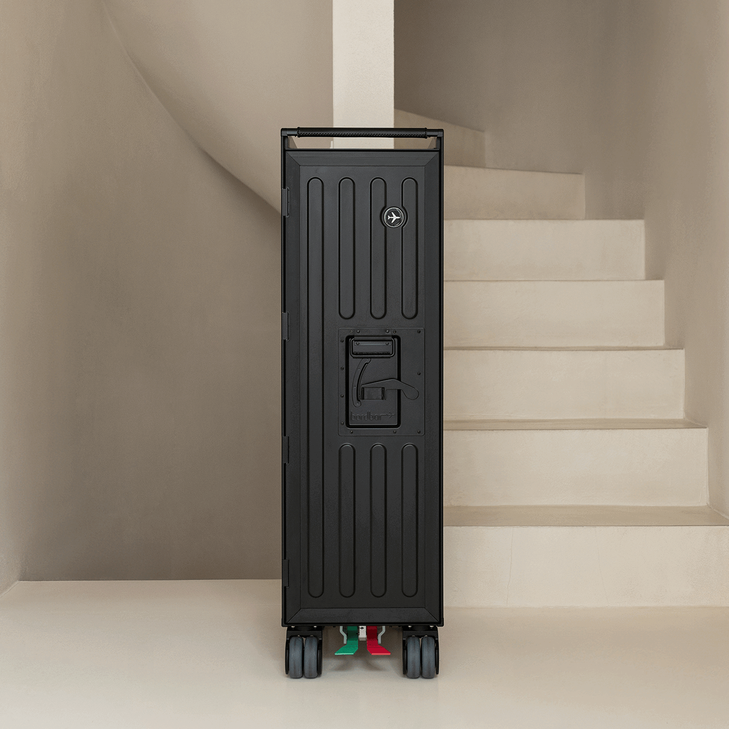 bordbar | voyager trolley | neon black + red drawers