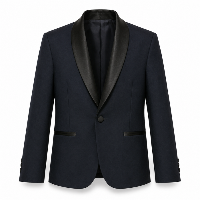 Boys Jacket - Max Fine Micro Texture Satin Shawl Lapel Tuxedo Jacket
