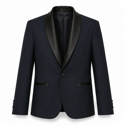Boys Jacket - Max Fine Micro Texture Satin Shawl Lapel Tuxedo Jacket