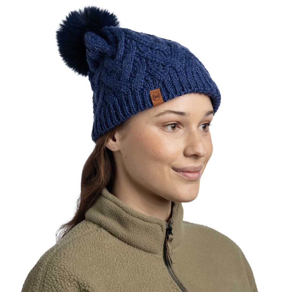 Caryn Knitted Beanie & Fleece Band