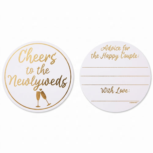 "Cheers to the Newlyweds" Wedding Coasters - Pack of 40