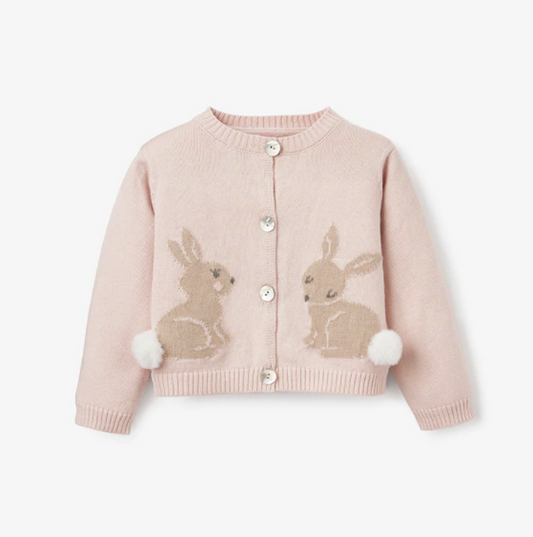 Bunny Cotton Knit Baby Cardigan