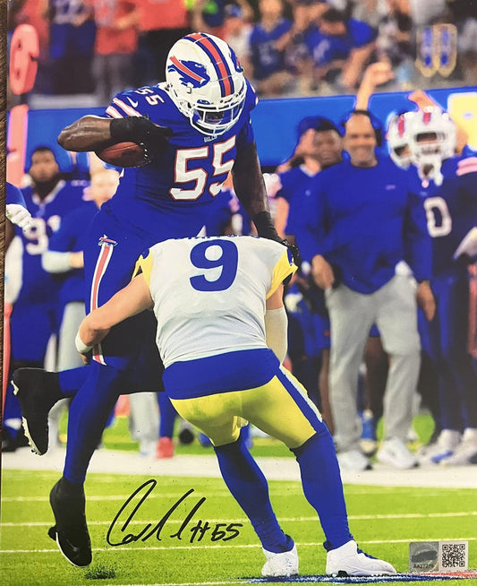 Carlos "Boogie" Basham Jr. Signed Jumping Over Stafford Photo Signed Photos TSE Buffalo