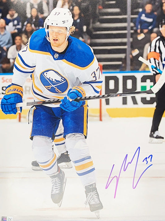 Casey Mittelstadt Skating with Stick up Signed 16x20 Photo Signed Photos TSE Buffalo