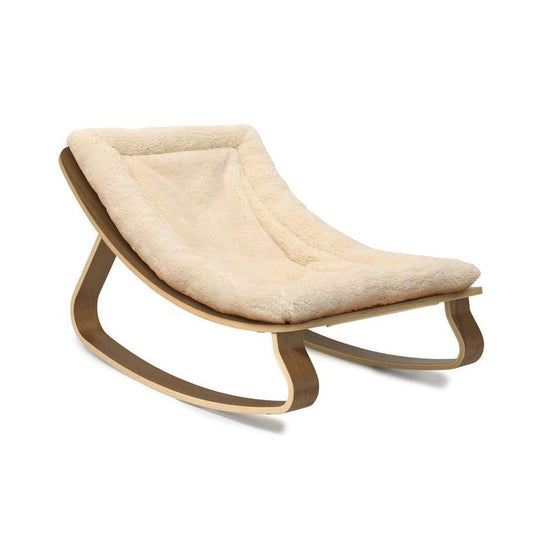 Charlie Crane LEVO Baby Rocker - Walnut + Teddy Fur Milk