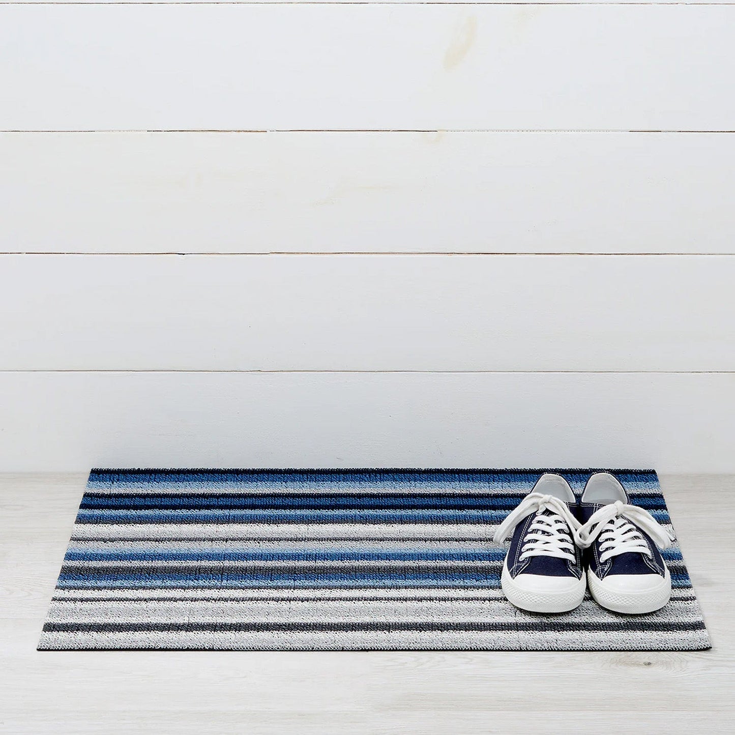 chilewich | shag doormat 46x71cm (18x28") | horizon stripe deep sea