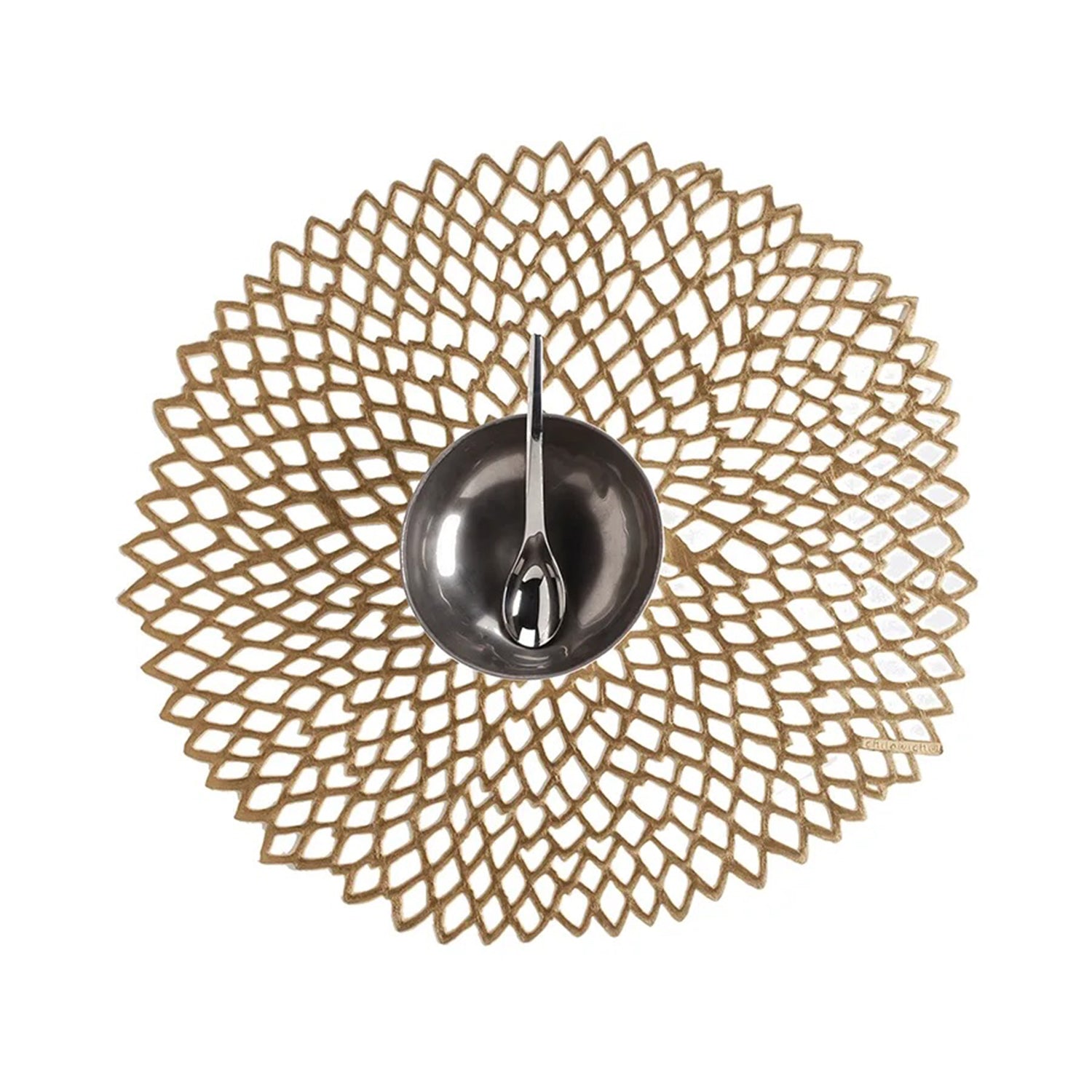 chilewich | placemat round | dahlia brass ~ DC