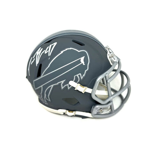 Christian Benford Signed Buffalo Bills Slate Speed Mini Helmet Signed Mini Helmets TSE Buffalo