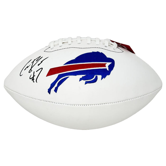 Christian Benford Signed Buffalo Bills White Logo Football Signed Footballs TSE Buffalo