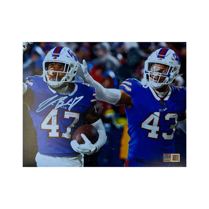 Christian Benford Signed Interception Celebration with Terrel Bernard Photo Signed Photos TSE Buffalo