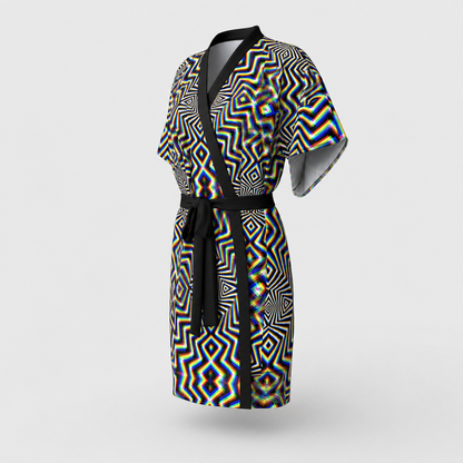 Chromadelic Kimono Robe lifestyle three-quarter front view