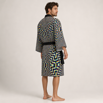 Chromadelic Kimono Robe lifestyle three-quarter back view