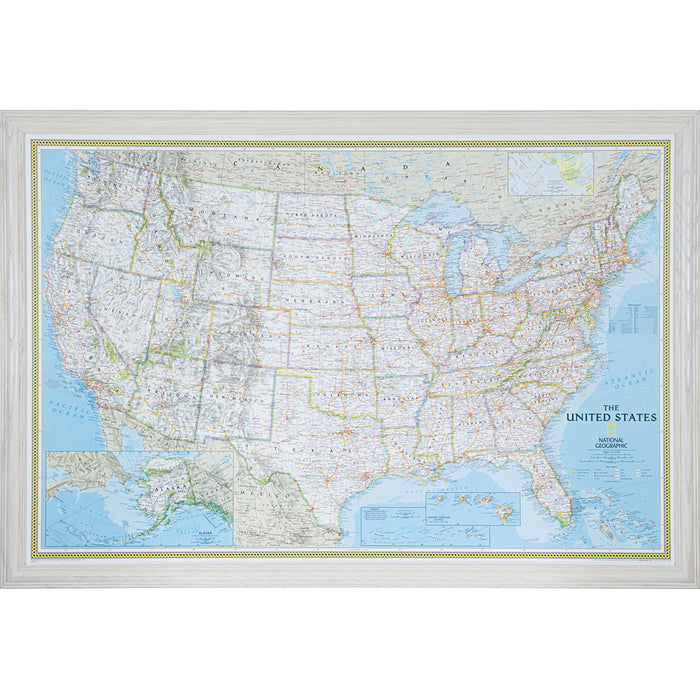 Classic United States Push Pin Map – Wiltshire 440 White