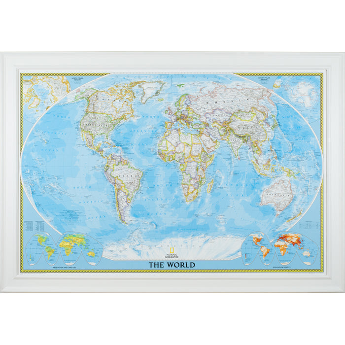 Classic World Push Pin Map – Revival White