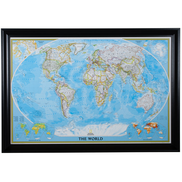 Classic World Push Pin Map – Upscale Black