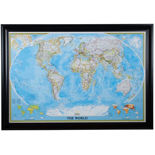 Classic World Push Pin Map – Upscale Black