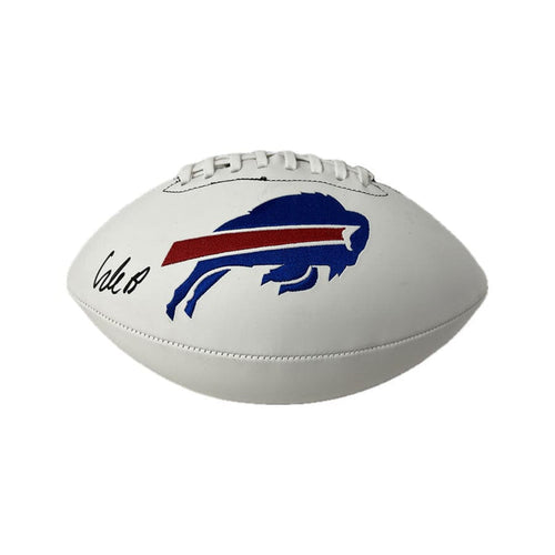Cole Bishop Signed Buffalo Bills White Logo Football Signed Football TSE Buffalo