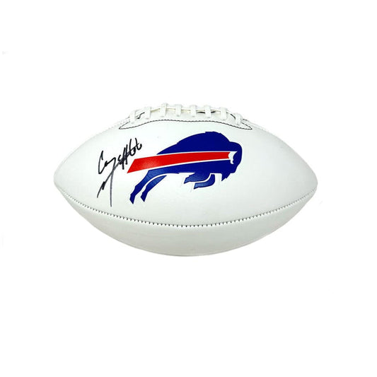 Connor McGovern Signed Buffalo Bills White Logo Football Signed Footballs TSE Buffalo