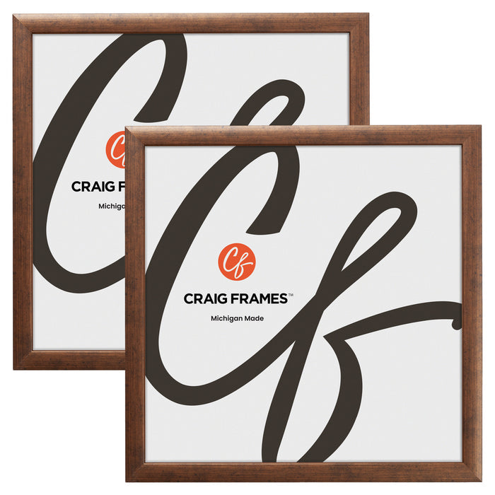 Contemporary 1", Rustic Copper Picture Frames - 2 Piece Set