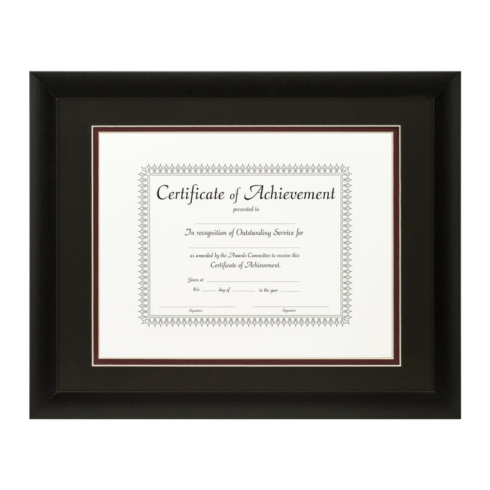 Contemporary Black Document Frame – Black/Maroon Mat