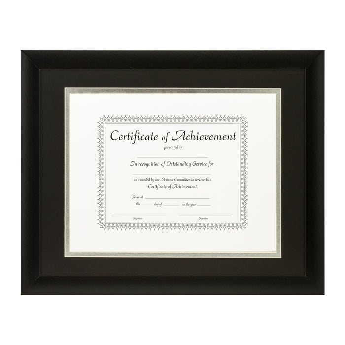 Contemporary Black Document Frame – Black/Silver Mat