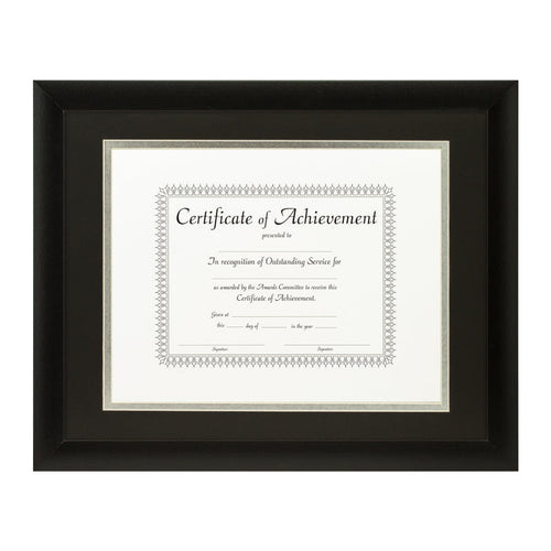 Contemporary Black Document Frame – Black/Silver Mat