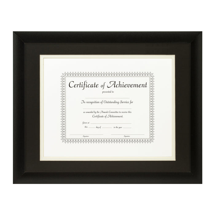 Contemporary Black Document Frame – Black/White Mat