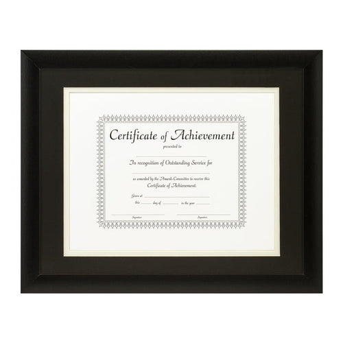Contemporary Black Document Frame – Black/White Mat