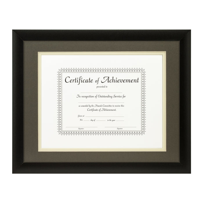 Contemporary Black Document Frame – Cinder/Papyrus Mat