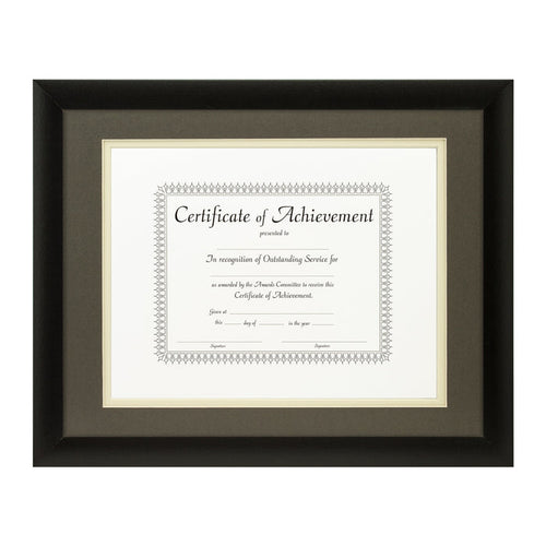 Contemporary Black Document Frame – Cinder/Papyrus Mat