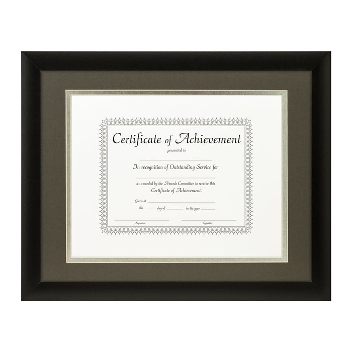 Contemporary Black Document Frame – Cinder/Silver Mat