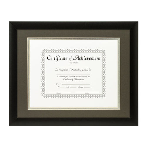 Contemporary Black Document Frame – Cinder/Silver Mat