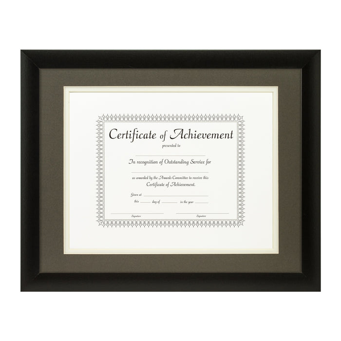 Contemporary Black Document Frame – Cinder/White Mat