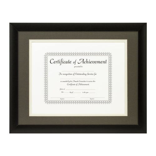 Contemporary Black Document Frame – Cinder/White Mat