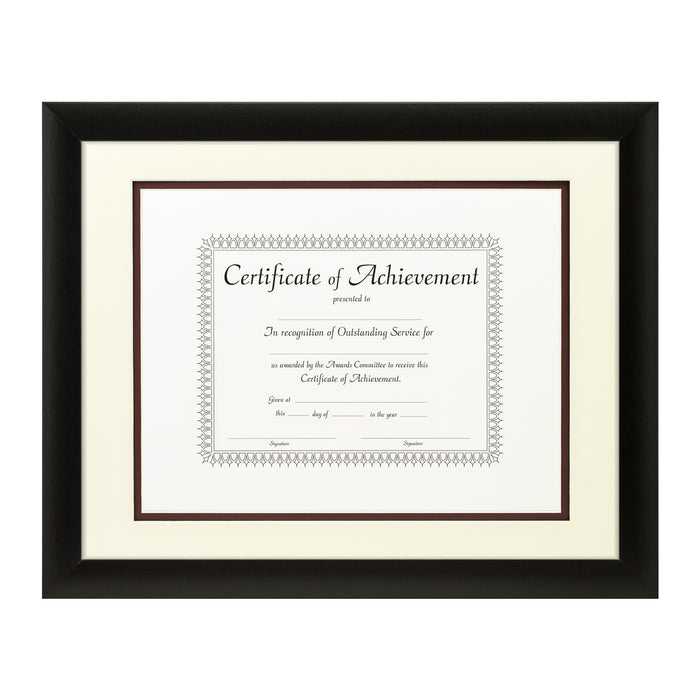 Contemporary Black Document Frame – Papyrus/Maroon Mat