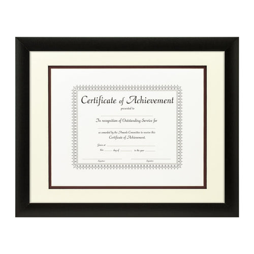 Contemporary Black Document Frame – Papyrus/Maroon Mat