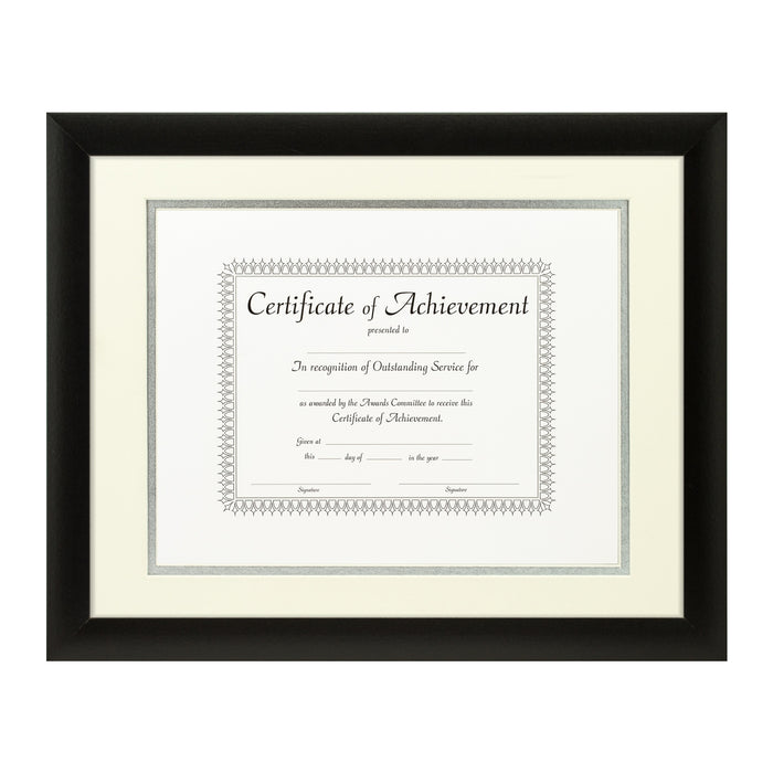 Contemporary Black Document Frame – Papyrus/Silver Mat
