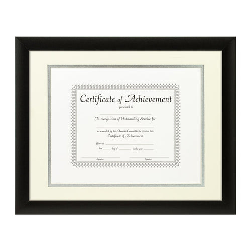 Contemporary Black Document Frame – Papyrus/Silver Mat
